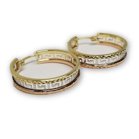 boucle d'oreille en or versace ondulée|Versace Boucles d’Oreilles Femme .